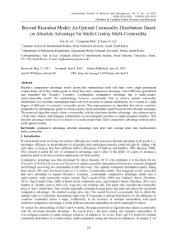 Beyond Ricardian Model: An Optimal Commodity Distribution Based
