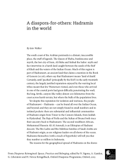 A diaspora-for-others: Hadramis in the world