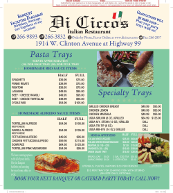 Specialty Trays Pasta Trays