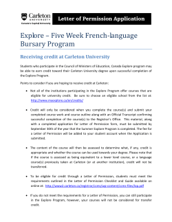 Explore &ndash; Five Week French-language Bursary Program