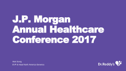 JP Morgan Annual Healthcare Conference 2017