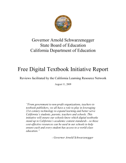 Free Digital Textbook Initiative Report
