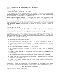 I427 Assignment 1: Analyzing text documents