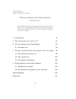 Newton polygon and string diagram