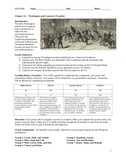 1 Chapter 4.1 &ndash; Washington and Congress