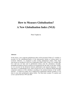 How to Measure Globalisation?