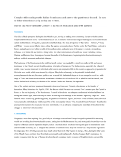 Complete this reading on the Italian Renaissance