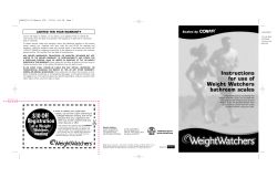 Instructions for use of Weight Watchers bathroom scales