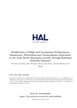 Modification of Flight and Locomotion Performances