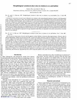 Morphological variation in deer mice in relation to sex and habitat