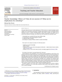 Teacher knowledge: What is it? How do we