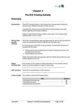 Chapter 3 - The ECE Funding Subsidy