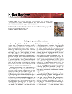 Thinking with Spirits in the Italian Renaissance - H-Net