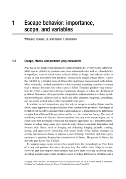 1 Escape behavior: importance, scope, and variables