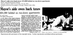 Mayor`s aide owes back taxes: $31,000 behind on run