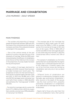 MARRIAGE AND COHABITATION