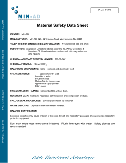 PI-2 (2004) Material Safety Data Sheet - Min-Ad