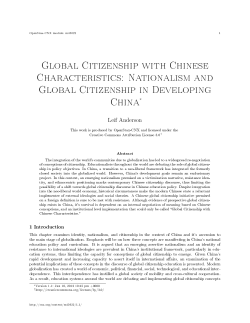 Global Citizenship with Chinese Characteristics: Nationalism and