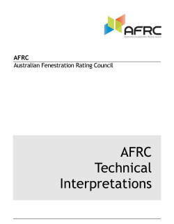 AFRC Technical Interpretations - Australian Fenestration Rating