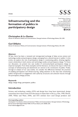 Infrastructuring and the formation of publics in participatory design