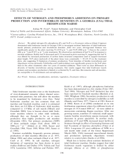 effects of nitrogen and phosphorus additions on primary production