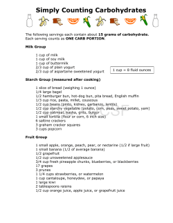 Carbohydrate Exchange Lists