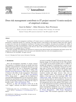 Does risk management contribute to IT project success? A meta