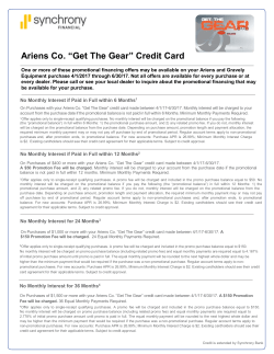 Ariens Co. &ldquo;Get The Gear&rdquo; Credit Card