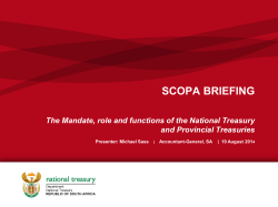 The mandate, role and functions of the National Treasury and