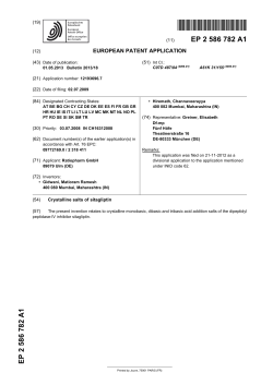 Crystalline salts of sitagliptin - European Patent Office