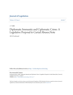 Diplomatic Immunity and Ciplomatic Crime