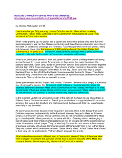 Mass and Communion Service Whats the difference