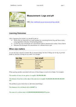 Measurement: Logs and pH