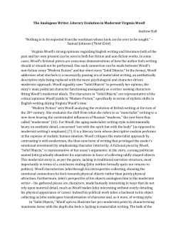 The Analogous Writer: Literary Evolution in Modernist Virginia Woolf