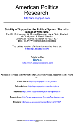 The Stability of Support for the Political System