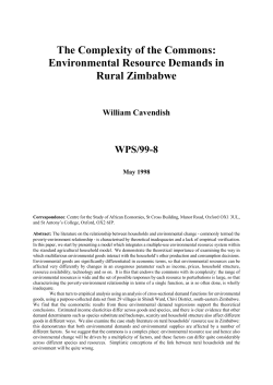 The Complexity of the Commons: Environmental Resource
