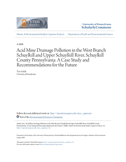Acid Mine Drainage Pollution in the West Branch Schuylkill and