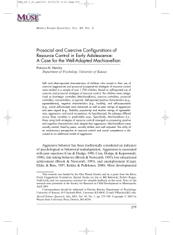 Prosocial and Coercive Configurations of Resource Control in Early