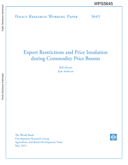 Export Restrictions and Price Insulation during Commodity Price Booms