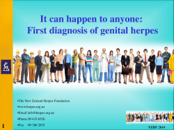 It can happen to anyone: First diagnosis of genital herpes