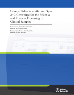 Using a Fisher Scientific accuSpin 24C Centrifuge for the Effective