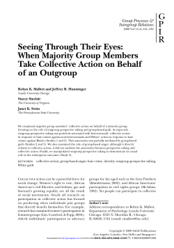Seeing Through Their Eyes - Social Justice and Intergroup