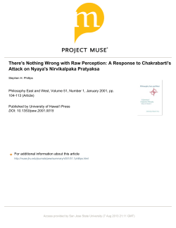 There`s Nothing Wrong with Raw Perception