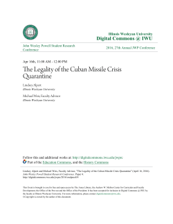 The Legality of the Cuban Missile Crisis Quarantine