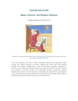 CAS RN 242/ HI 203 Magic, Science, and Religion Syllabus