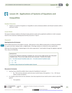 Lesson 24: Applications of Systems of Equations and Inequalities