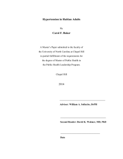 Hypertension in Haitian Adults Carol F. Baker 2014