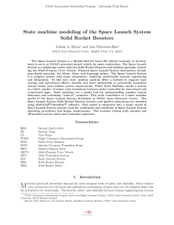 State machine modeling of the Space Launch System Solid Rocket