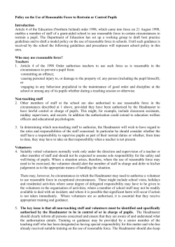 Use of Reasonable Force
