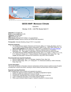GEOG 694P: Monsoon Climate